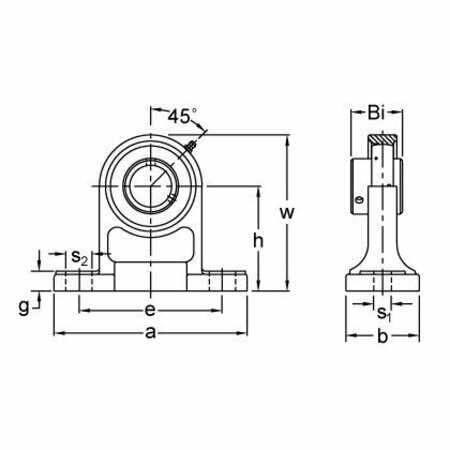 Ami Bearings SINGLE ROW BALL BEARING - 1-1/4 IN. WIDE SET SCREW PEDESTAL BASE PILLOW BLOCK UCPH206-20